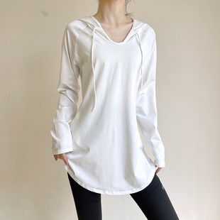 瑜伽服长款女遮臀速干上衣运动宽松速干显瘦长袖大码遮肉T恤健身