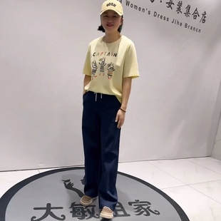 新品 女装 正肩百搭减龄短袖 加大码 上衣T恤衫 2359针丝缘子汇春款