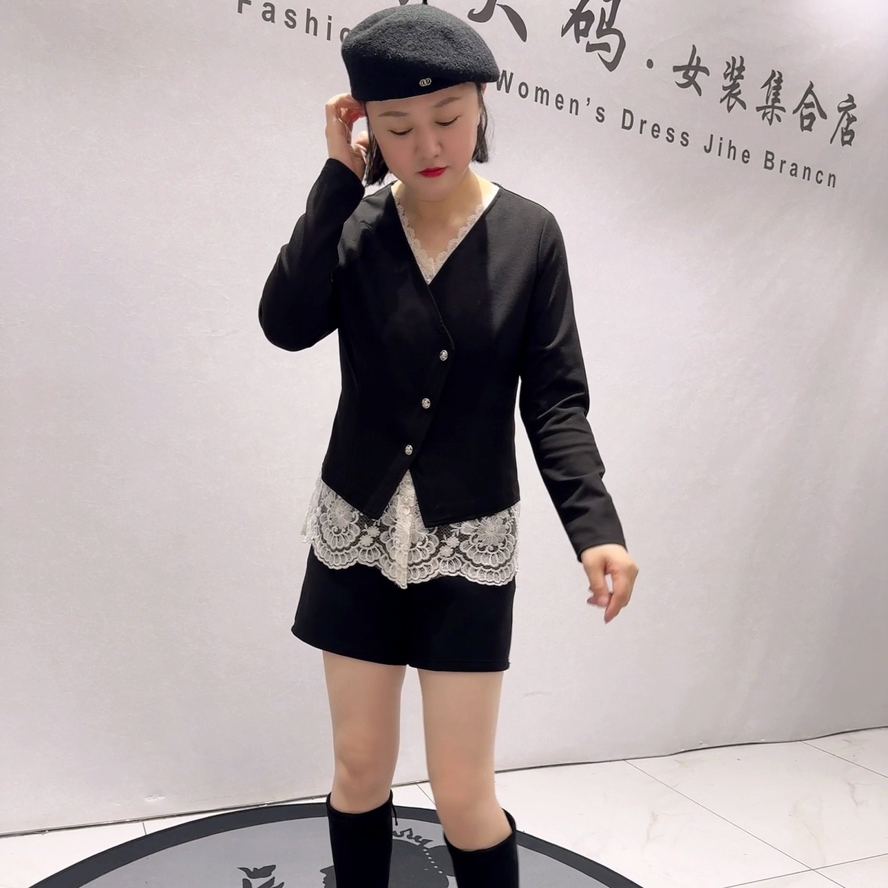 1277女权贵族春款新品设计感假两件时尚洋气女人味气质衫加大码