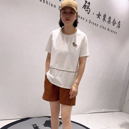 5905芮娜依莲初夏新品动物图案简约时尚休闲百搭T恤衫加大码女装