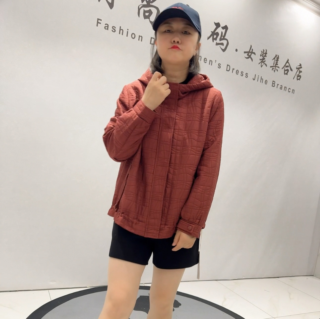 9655芮娜依莲初冬新品时尚百搭减龄连帽棉服外套加大码女装