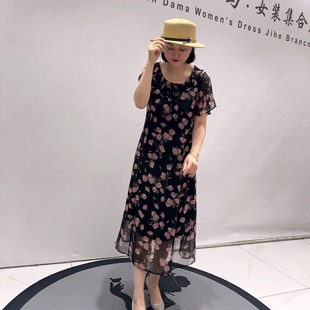 31179女权夏款新品侧边拉链女人味遮肉显瘦气质连衣裙加大码