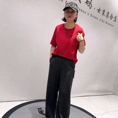 1623女权贵族年货春款新品自带亮片百搭时尚减龄洋气衫加大码女装