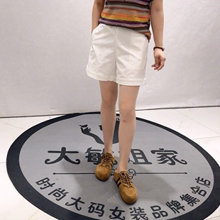 3912女权贵族初夏新品遮肉显瘦侧边开衩百搭休闲短裤加大码女裤