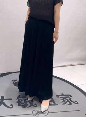 5238芮娜依莲夏款新品松紧腰醋酸面料遮肉显瘦休闲裤加大码女裤