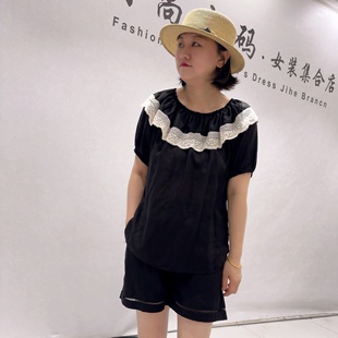 31109女权贵族夏款新品天丝苎麻面料侧边开衩女人味气质衫加大码