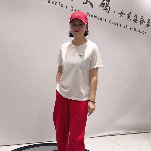3726女权贵族初夏新品简洁大方天丝棉短袖上衣减龄衫加大码女装