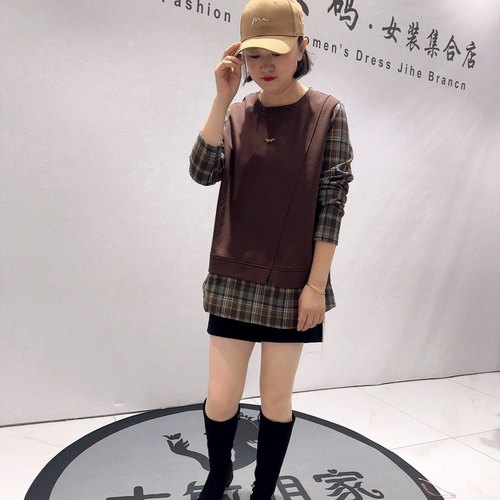 5093芮娜依莲初冬新品一手长厚实面料衣袖文艺风气质衫加大码女装