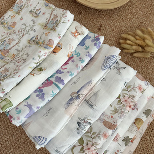 新款 抱被襁褓巾竹棉纱布包单盖毯透气纱布新生儿用品 婴儿夏季