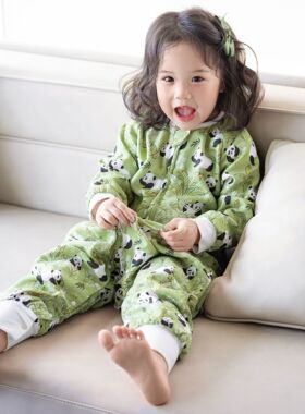 婴幼儿分腿四层纱布睡袋春秋冬四季通用款睡袋宝宝连体睡衣秋天