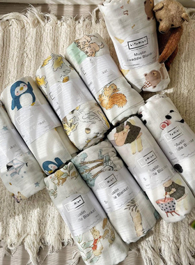 婴儿包巾夏季枕巾竹棉纱布云片枕枕头纱布新生儿平枕毯子浴巾襁褓