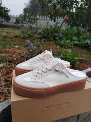 Rockfish防泼水德训半拖女生厚底松糕帆布休闲鞋微瑕超值捡漏