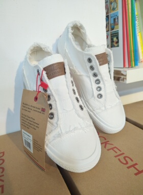 Rockfish春夏帆布鞋女潮流乞丐鞋小众小白鞋渔夫防一脚蹬微瑕疵