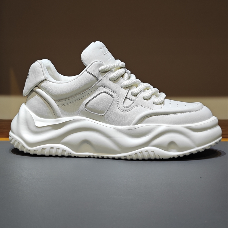 厚底增高真皮日系运动面包鞋