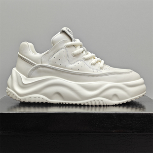 运动老爹鞋 百搭时尚 头层牛皮厚底小白鞋 稀缺外贸原单尾货清仓男鞋