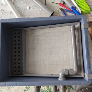 整理箱滴流盒过滤器不锈钢纱网周转箱内置鱼马桶鱼便分离盒过滤器