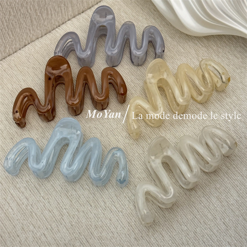 韩版果冻色波浪抓夹高级感不规则发夹后脑勺盘发鲨鱼夹子气质发卡,饰品/流行首饰/时尚饰品新,发饰,淘宝优惠券,粉丝福利购,淘宝优惠卷