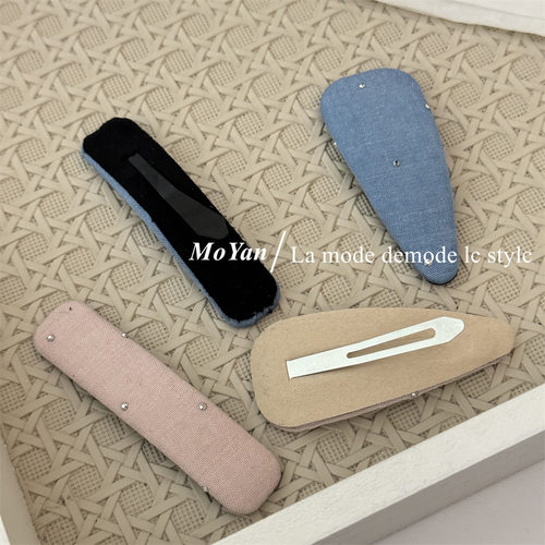 韩版气质烫钻布艺发夹网红侧边bb夹简约甜美刘海夹夹子百搭碎发卡