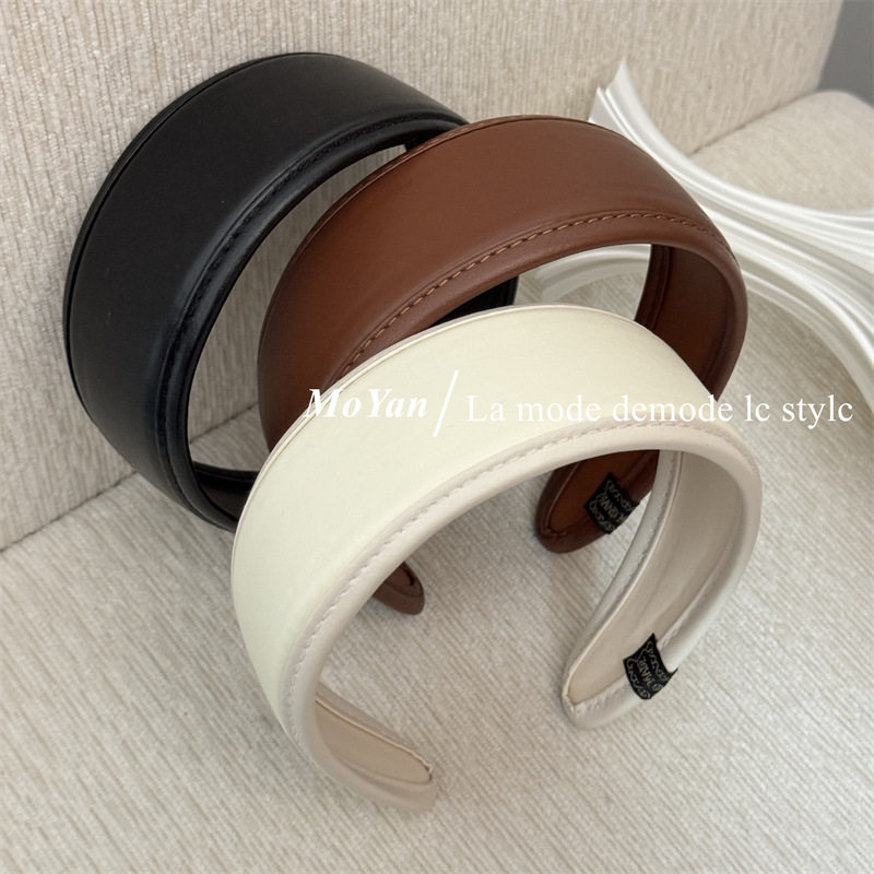 高品质复古皮质宽边发箍女2026新款高级感头箍百搭外出气质压发卡,饰品/流行首饰/时尚饰品新,发饰,淘宝优惠券,粉丝福利购,淘宝优惠卷