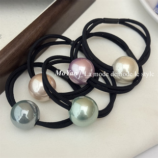 韩版气质粉色大珠珠发绳百搭弹力橡皮筋网红发圈少女丸子头绳发饰