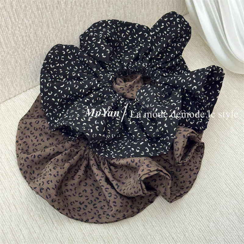 韩版复古小豹纹大肠发圈高级感双层大圆盘发绳丸子头头绳气质头花,饰品/流行首饰/时尚饰品新,发饰,淘宝优惠券,粉丝福利购,淘宝优惠卷