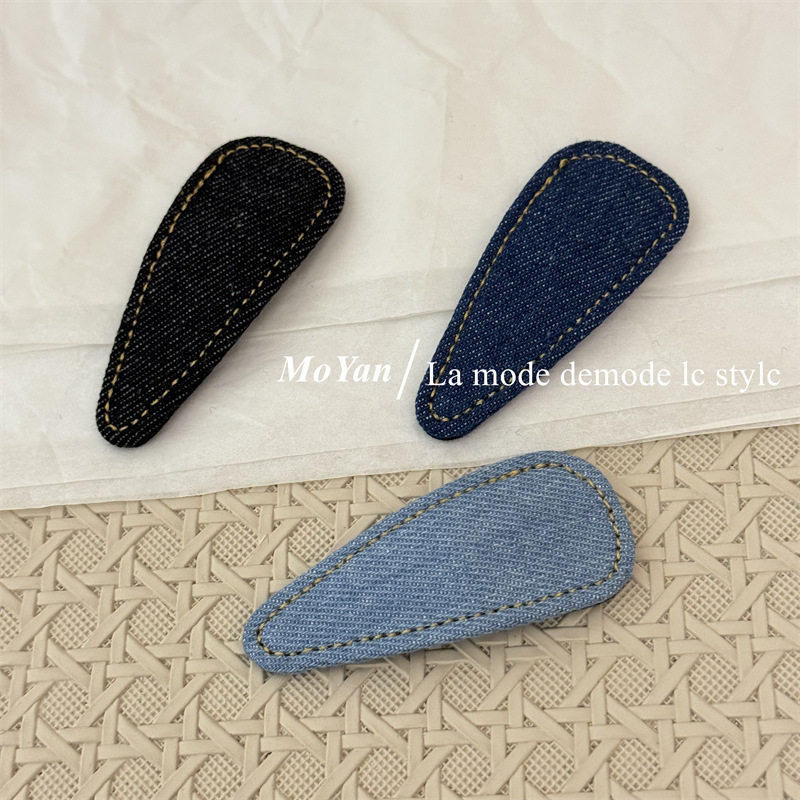 复古简约牛仔蓝高级感新款发夹碎发发卡刘海BB夹气质百搭侧边夹子,饰品/流行首饰/时尚饰品新,发饰,淘宝优惠券,粉丝福利购,淘宝优惠卷