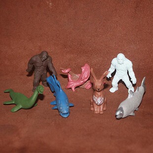 safari 动物模型 玩具场景摆件 鹿角兔 野人  鱼 尼斯湖水怪打包