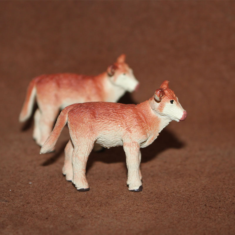 safari 仿真农场动物模型塑胶玩具场景摆件 海福特牛 小牛犊