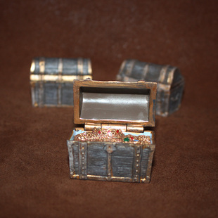 safari 正版散货 场景摆件塑胶模型玩具摆件 宝物箱