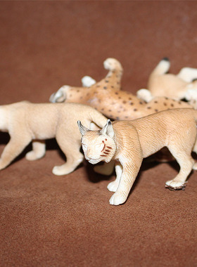 思乐schleich 野生动物模型玩具沙具摆件 山猫白模 DIY上色