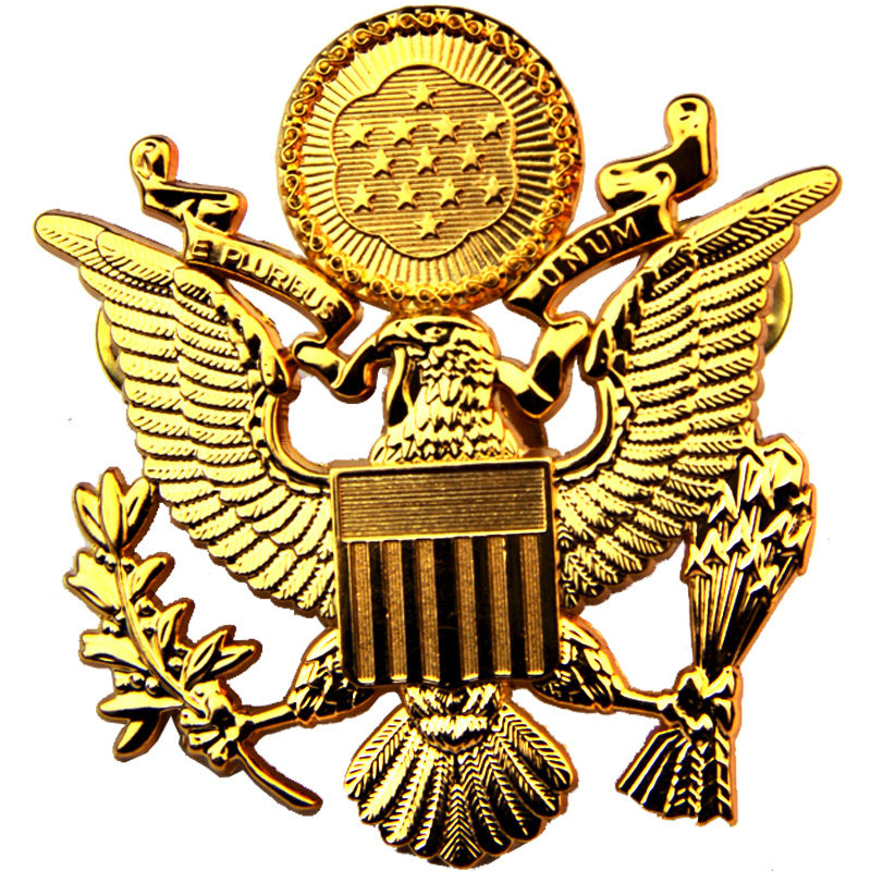 军迷美国美式二战大帽徽金属徽章标军衔勋章肩章胸徽胸章金属标