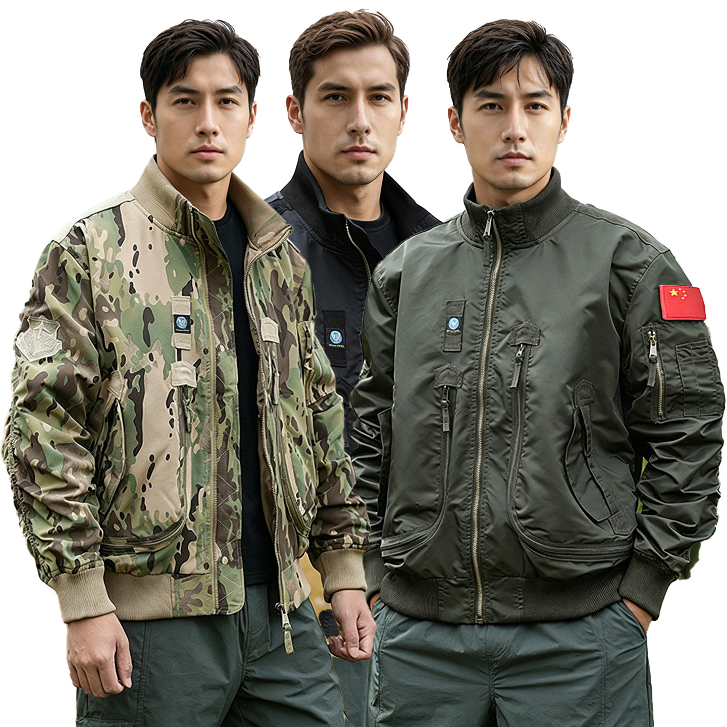 美军美式101空降师飞行员夹克男立领工装外套多口袋硬汉风棒球服