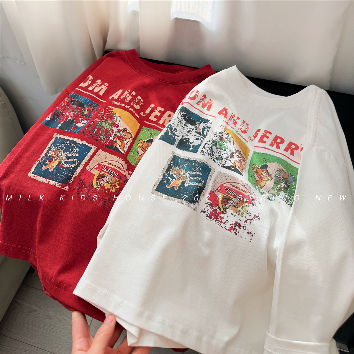 MILK KIDS.男童卡通长袖T恤2026新款春秋美式儿童纯棉T恤洋气潮,童装/婴儿装/亲子装,T恤,淘宝优惠券,粉丝福利购,淘宝优惠卷