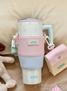 膳魔师大容量保温杯巨无霸1100ml冰霸吸管杯带把手可车载保冷TSKP