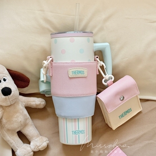 膳魔师大容量保温杯巨无霸1100ml冰霸吸管杯带把手可车载保冷TSKP