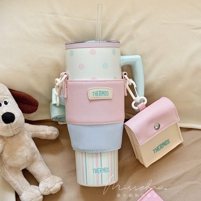 膳魔师大容量保温杯巨无霸1100ml冰霸吸管杯带把手可车载保冷TSKP