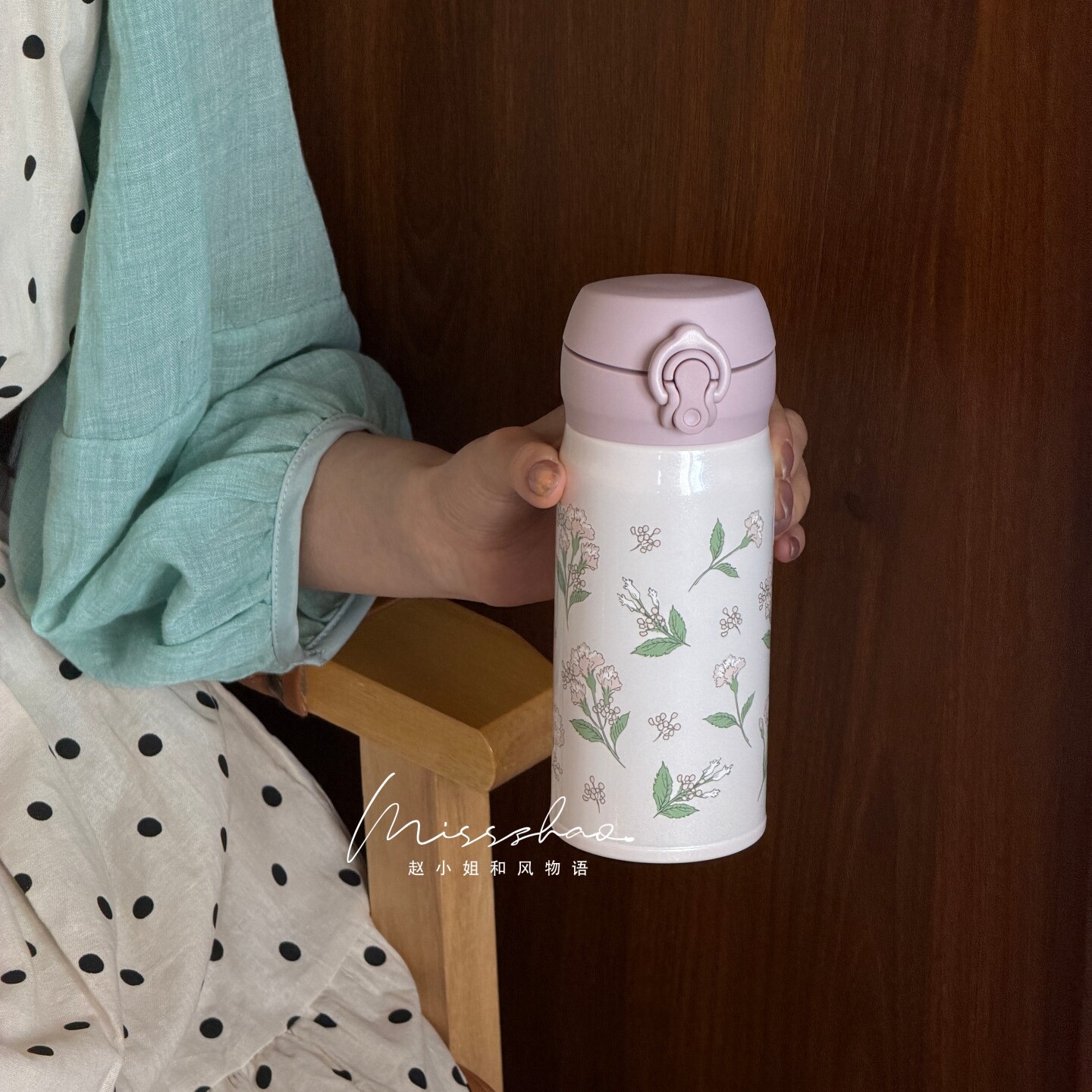日本下午茶afternoon tea膳魔师联名碎花不锈钢保温杯直饮水杯图片