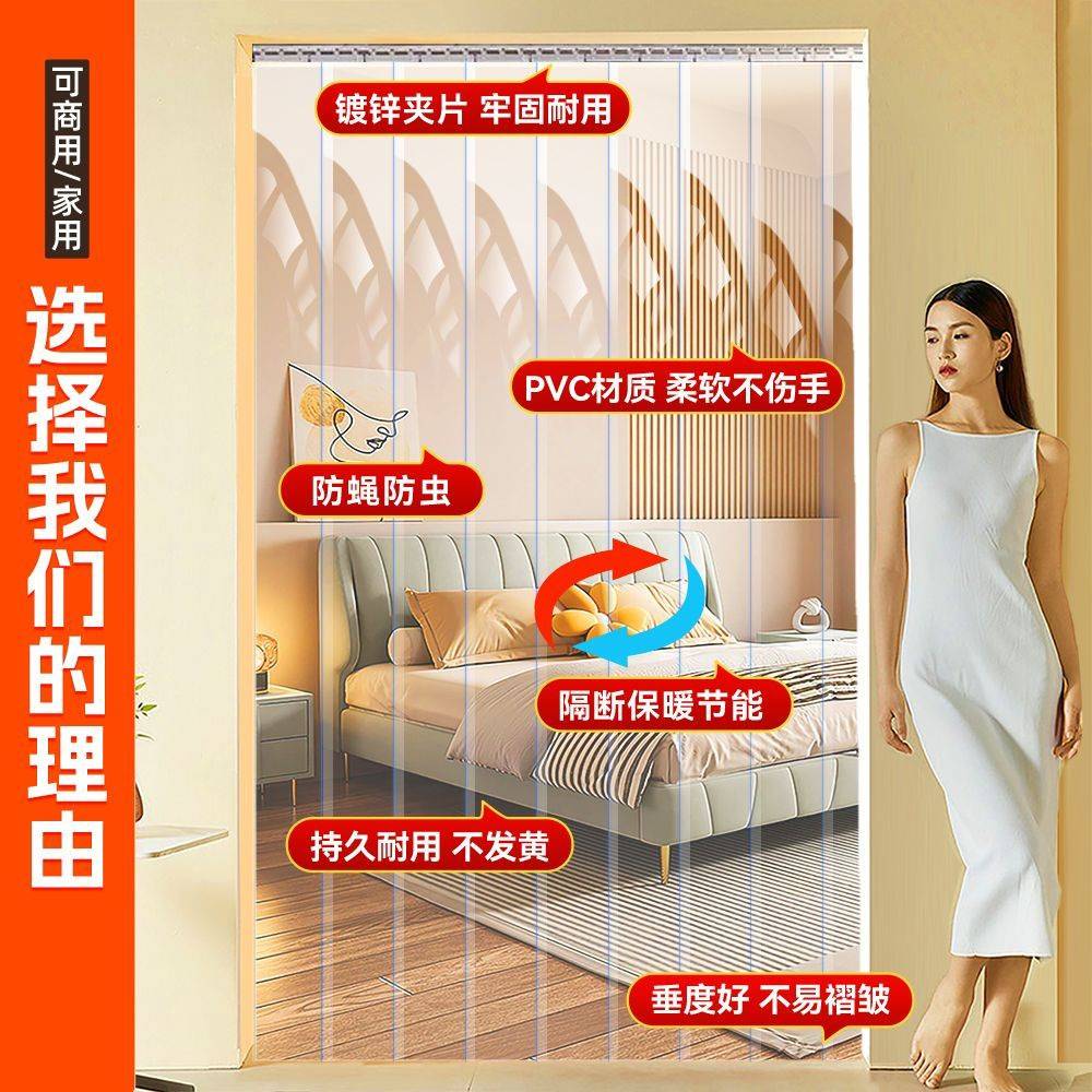 夏季透明PVC软门帘家用商用隔热