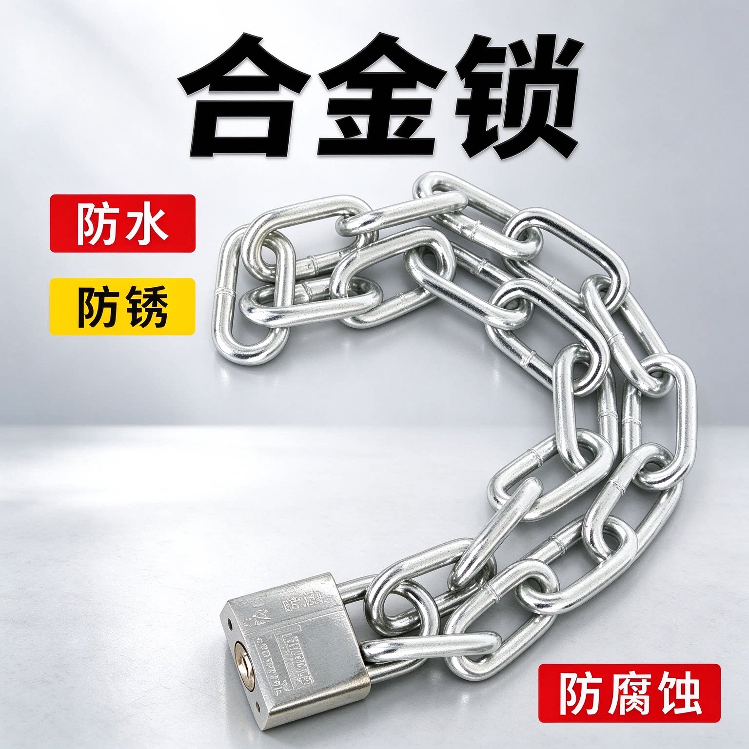 合金链条锁防盗挂锁加粗铁链户外使用防水防锈防腐蚀摩托车仓库