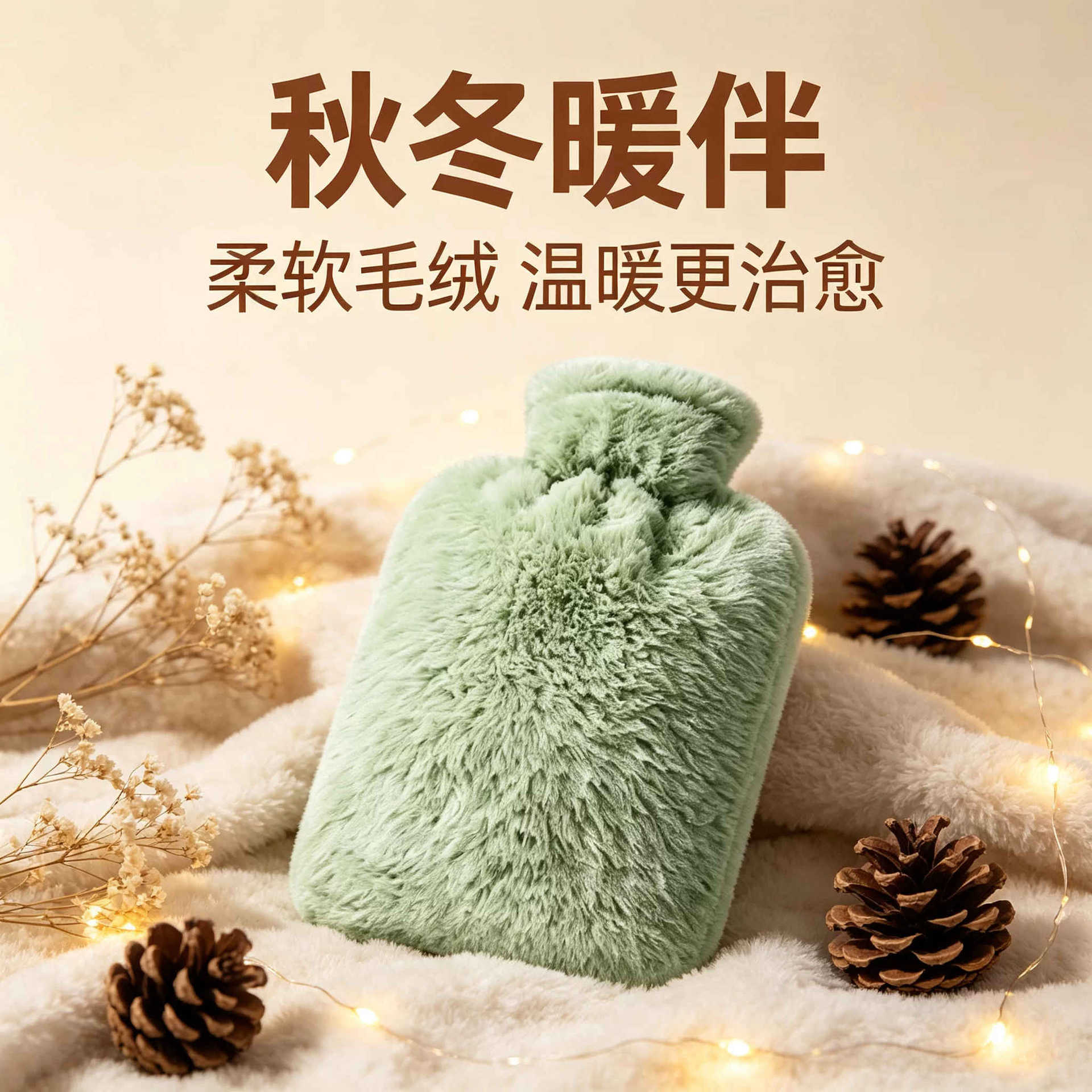 仿兔毛热水袋注水暖水袋加厚暖手热敷肚子神器毛绒灌水防爆学生