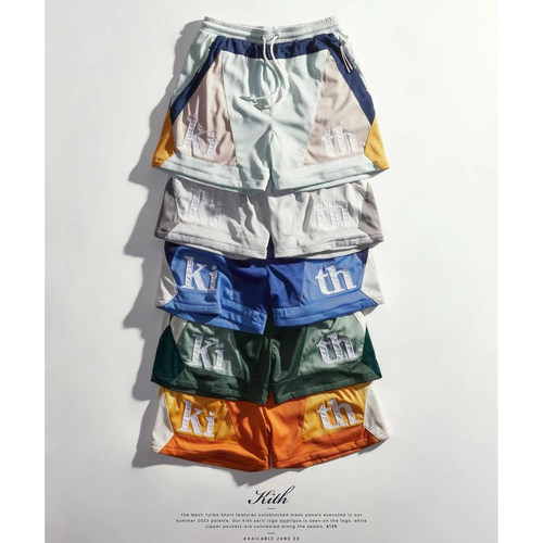 2023SS KITH Mesh Turbo Shorts 经典拼接网眼短裤