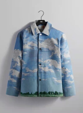 现货 KITH Tapestry Coaches Jacket 蓝天白云夹克