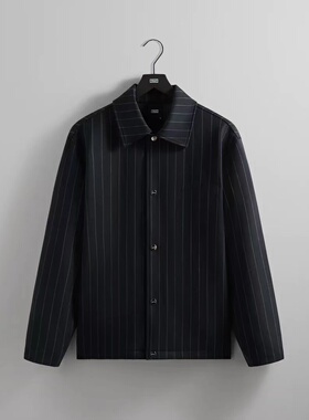 KITH Pinstripe Double Knit Coaches Jacket 双层针织条纹夹克