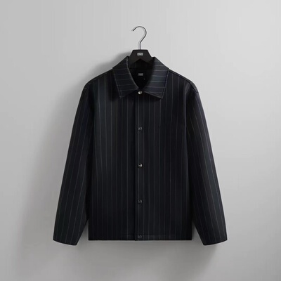 KITH Pinstripe Double Knit Coaches Jacket 双层针织条纹夹克