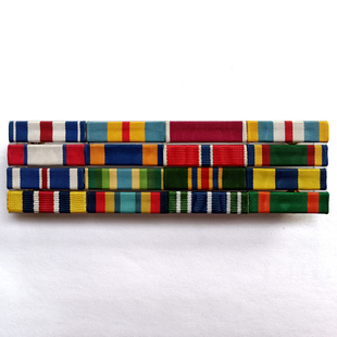 军迷美国原版海君陆战队将官常服礼服彩色布条胸章勋略胸徽资历架