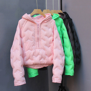 2025秋冬新款小众设计感套头卫衣款高货羽绒服女短款90白鸭绒外套