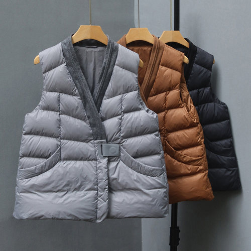 拼接羽绒马甲女外穿2025新款坎肩