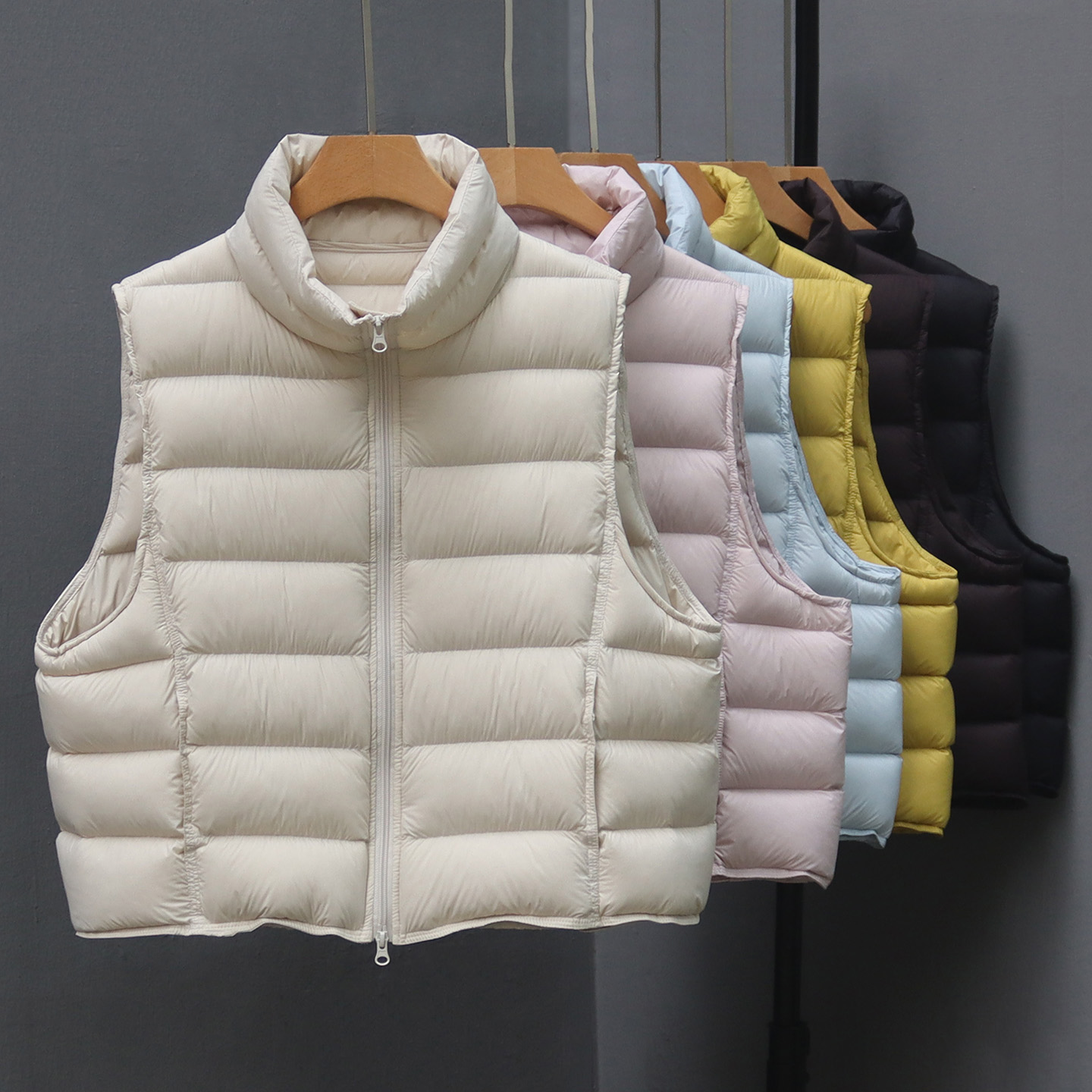 韩版立领羽绒服马甲女短款马夹女