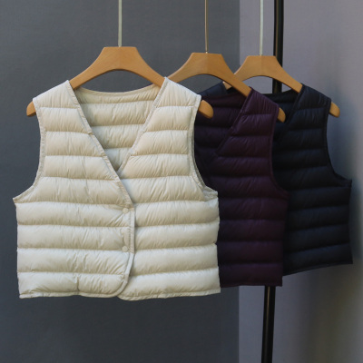 冬短款羽绒马甲内胆坎肩保暖背心