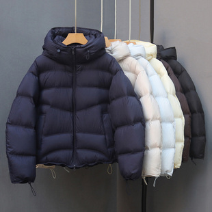 高端短款羽绒服女冬季2025新款时尚洋气小个子95白鸭绒加厚面包服